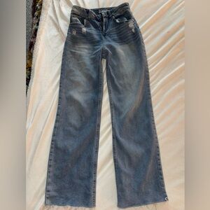 Rewash Blue Distressed Straight Leg Jeans